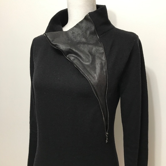 D. Exterior Asymmetrical Zip Collar Turtleneck - Picture 3 of 13